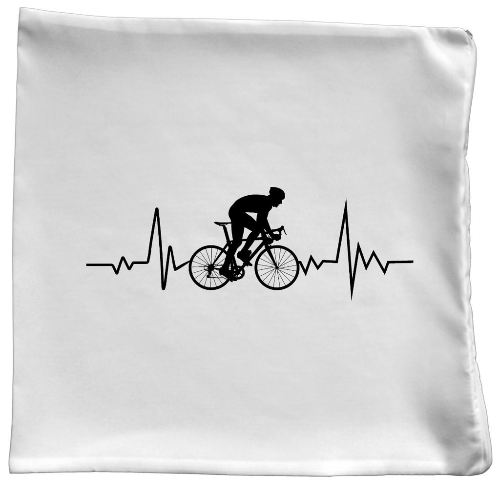 Poduszka z grafiką "Rowerowe EKG, linia życia" – dla rowerzysty #10