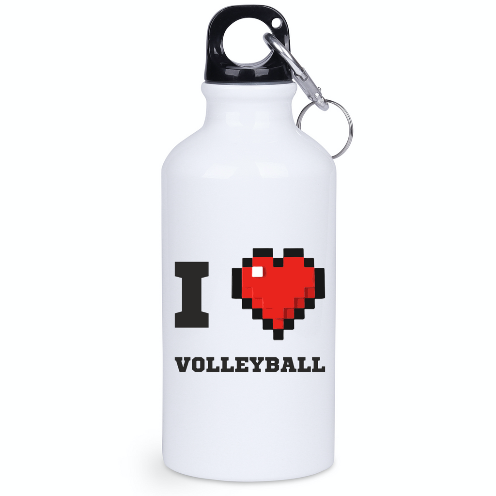 Bidon biały 400 ml z nadrukiem "I LOVE VOLLEYBALL" - siatkówka #1