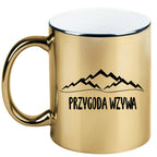 Kubek złoty z nadrukiem „Przygoda wzywa” – podróż, trekking #6