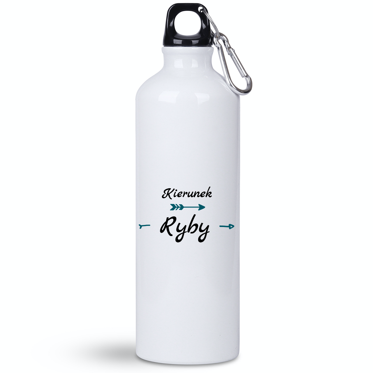 Butelka biała 800 ml z nadrukiem „Kierunek Ryby” – wędkarstwo #3
