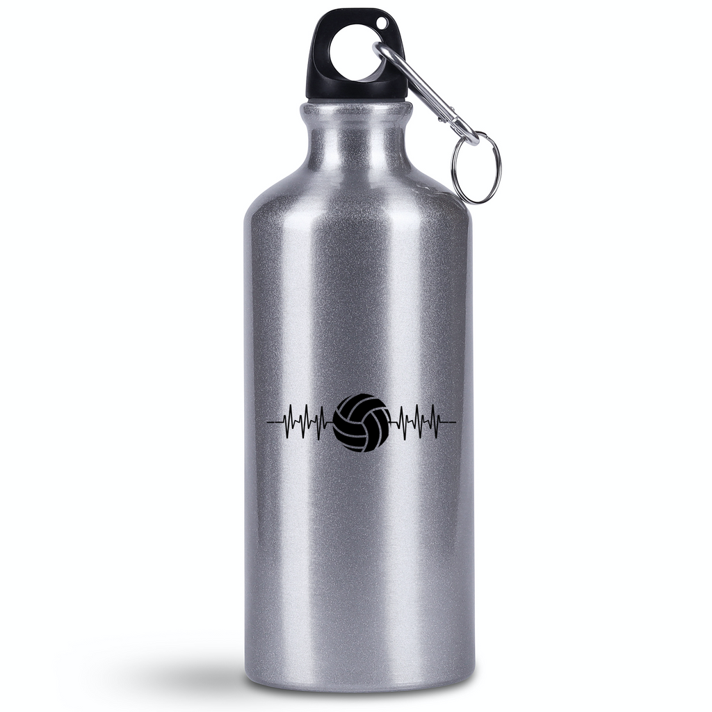 Butelka srebrna 500 ml z grafiką siatkarskie EKG - siatkówka #1