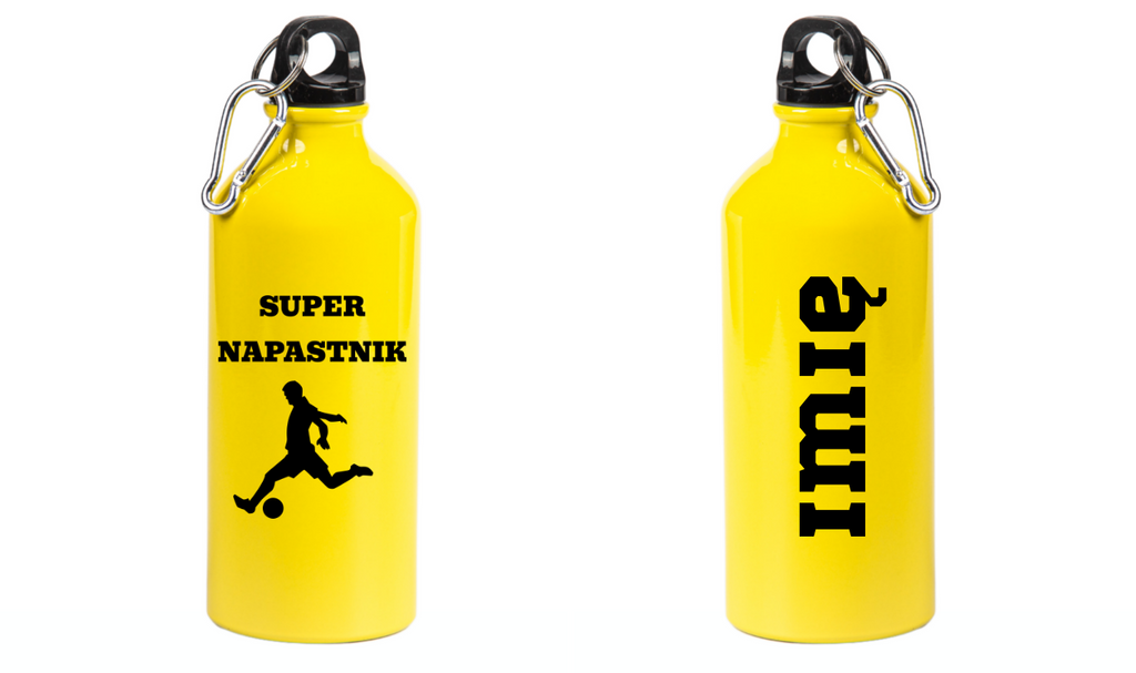Bidon żółty 600 ml z napisem "Super Napastnik" – piłka nożna #6