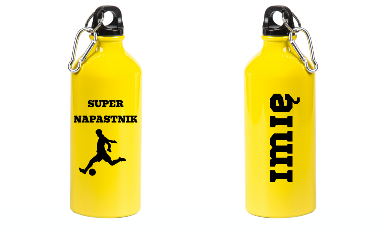 Bidon żółty 600 ml z napisem "Super Napastnik" – piłka nożna #6
