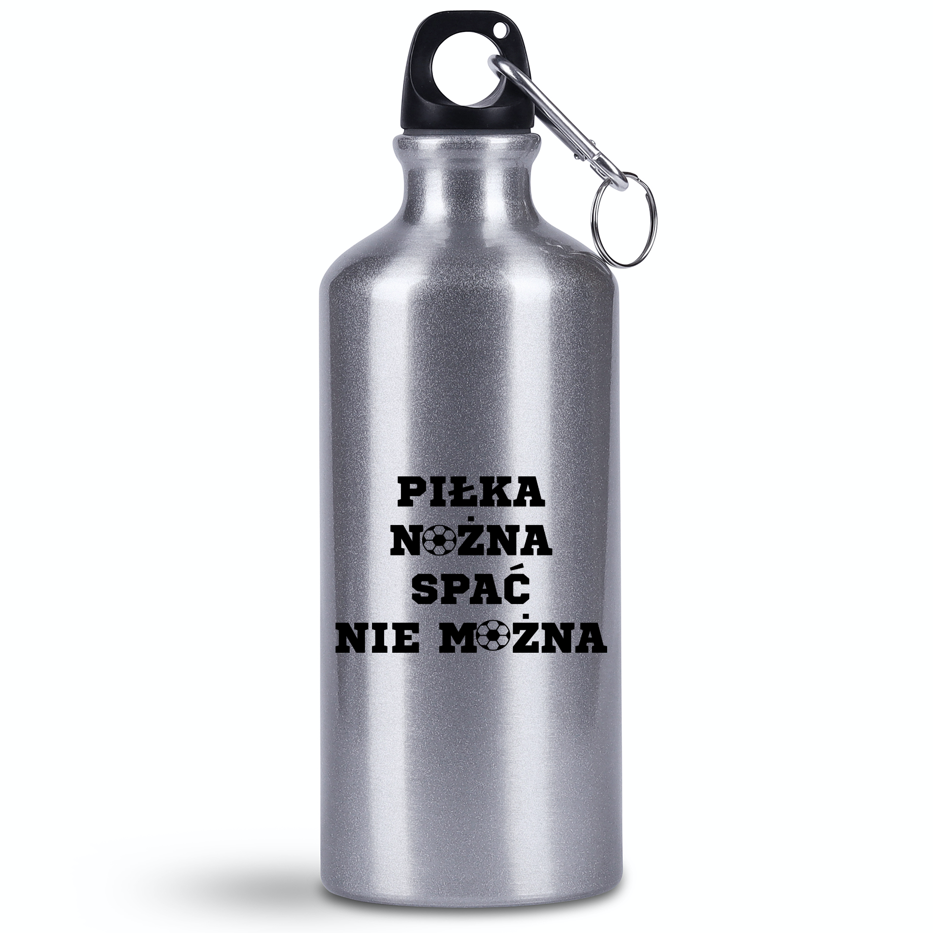 Butelka srebrna 500 ml dla kibica piłki nożnej z napisem "Piłka nożna spać nie można" #9