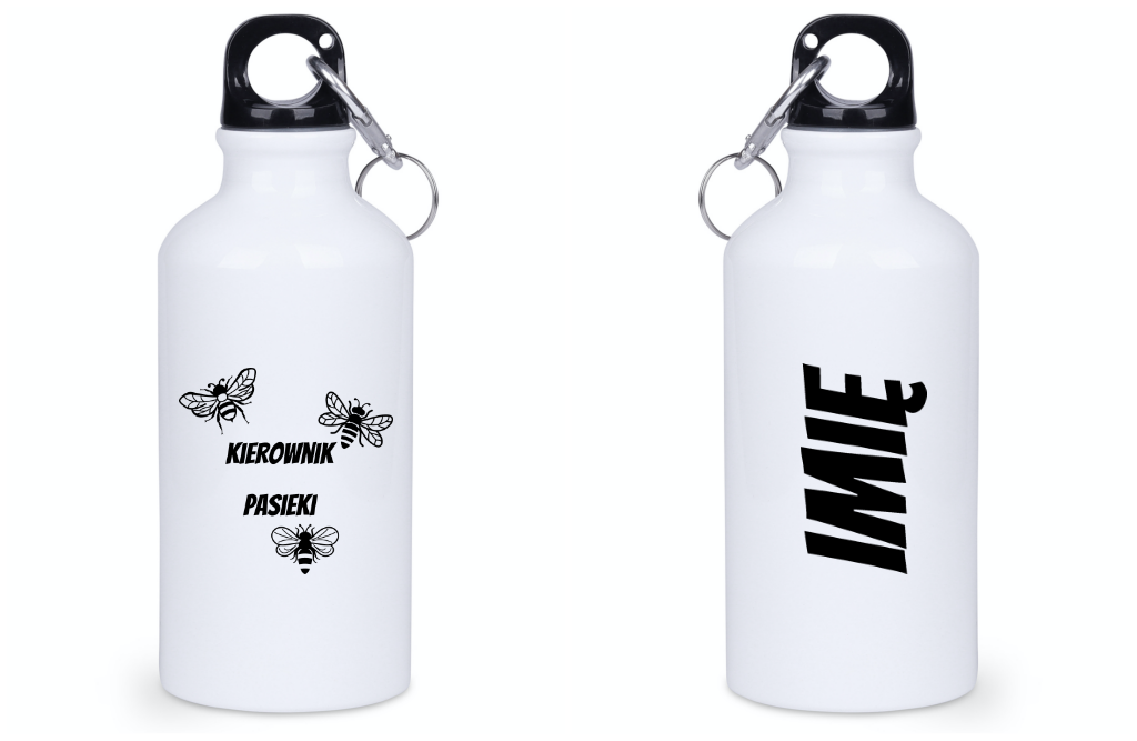 Bidon biały 400 ml z nadrukiem „Kierownik pasieki” – pszczelarstwo #2