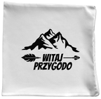 Poduszka z nadrukiem „Witaj przygodo” – podróże, przygoda, camping #11