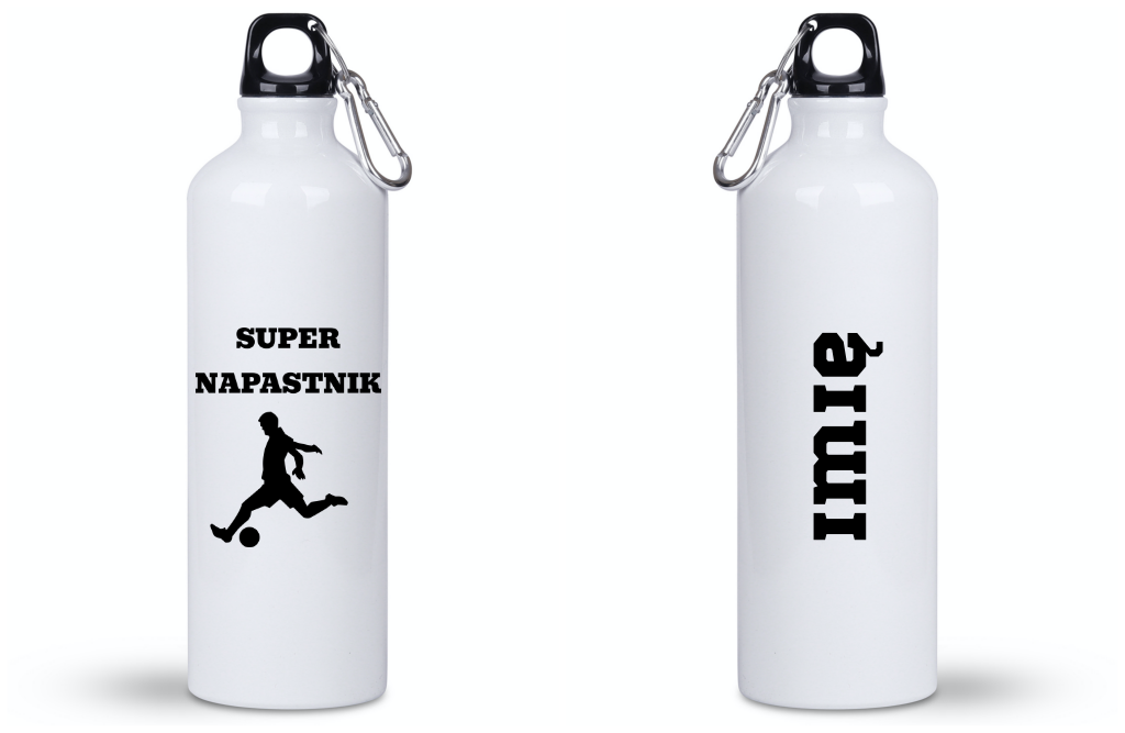Butelka biała 800 ml z nadrukiem "Super Napastnik" – piłka nożna #8