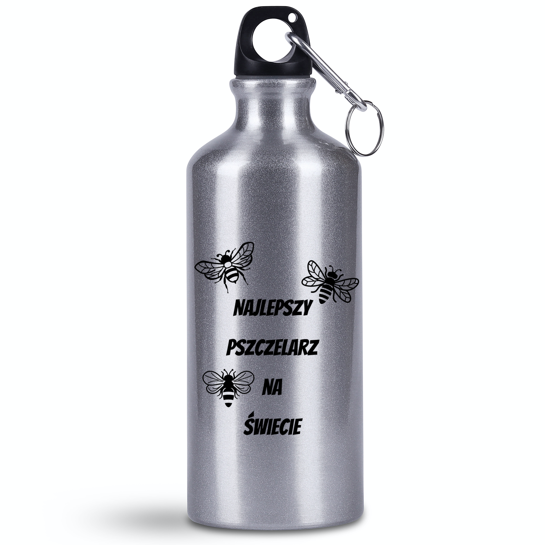 Butelka srebrna 500 ml z nadrukiem "Najlepszy pszczelarz na świecie" #1