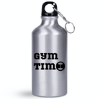 Bidon srebrny 400 ml z nadrukiem "Gym Time" - siłownia #1