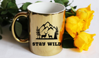Kubek złoty z nadrukiem „Stay Wild” – trekking, wyprawa #8