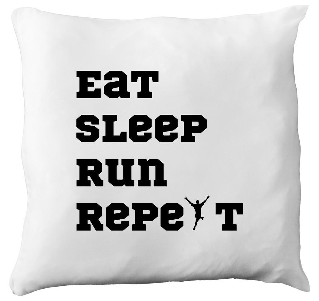 Poduszka dla biegacza z nadrukiem "Eat Sleep Run Repeat" – bieganie #12