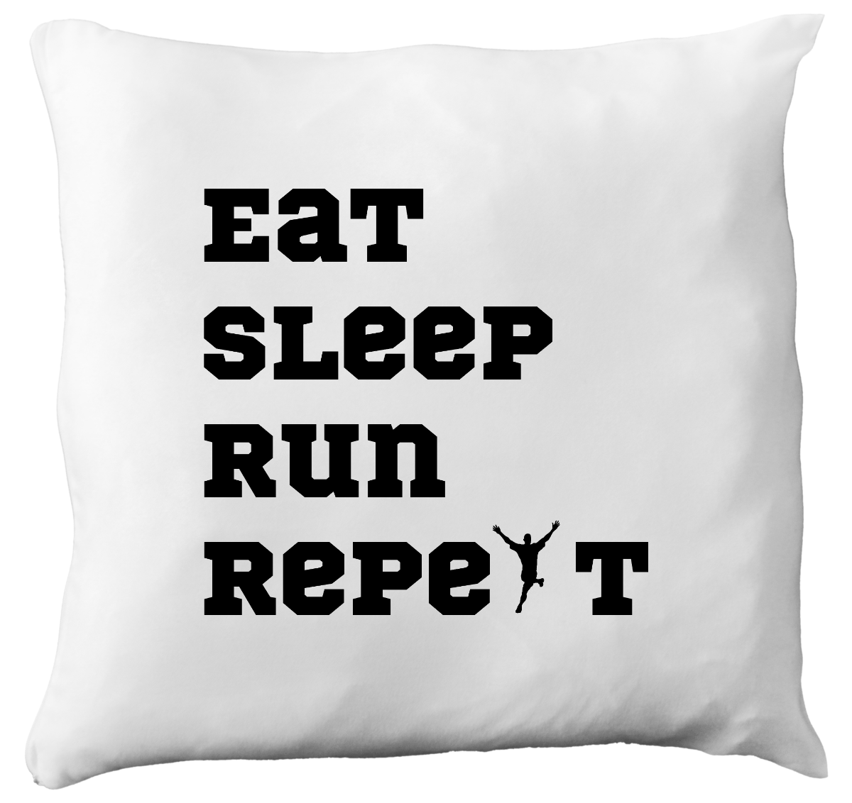 Poduszka dla biegacza z nadrukiem "Eat Sleep Run Repeat" – bieganie #12