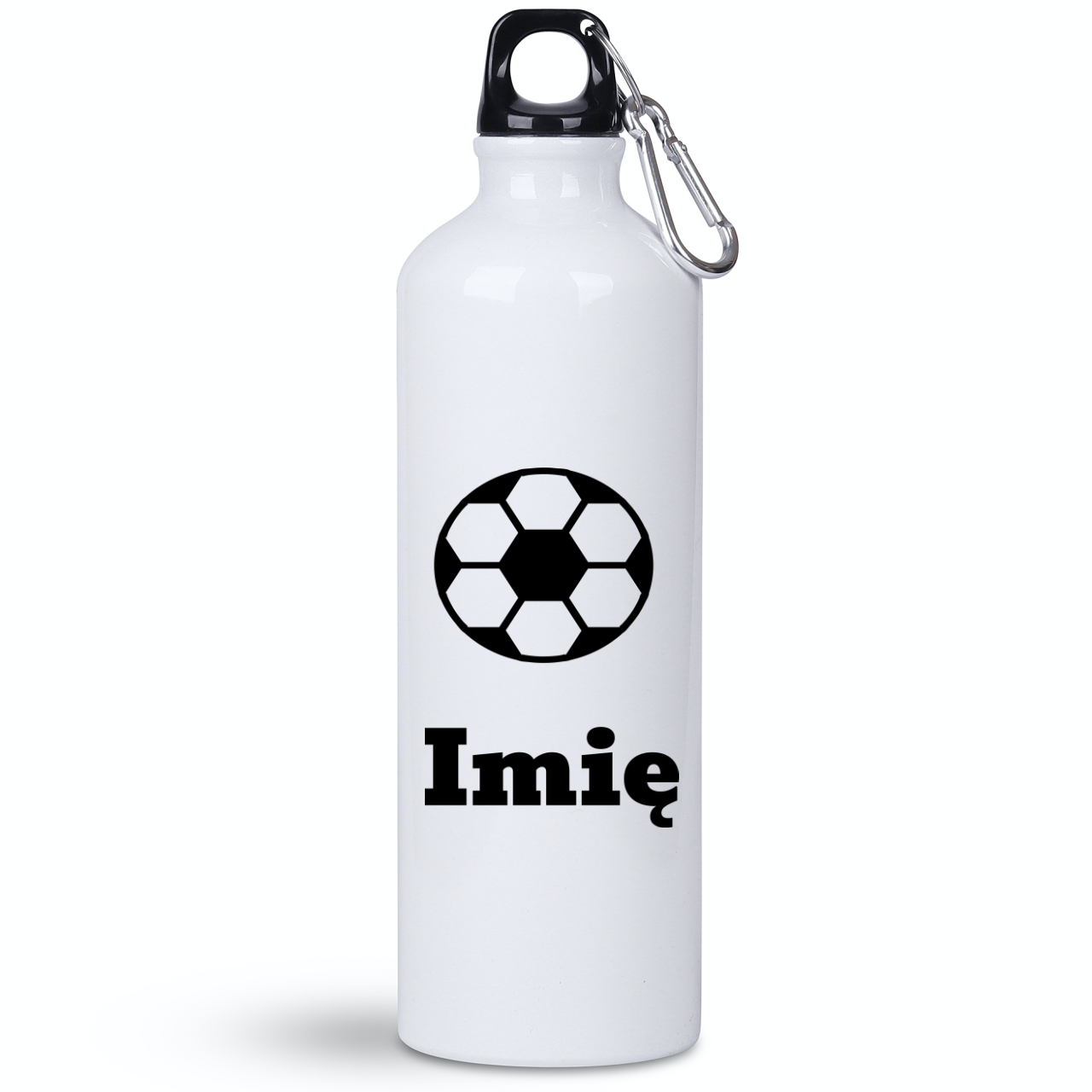 Butelka biała 800 ml z grafiką piłki i imieniem do wyboru #10