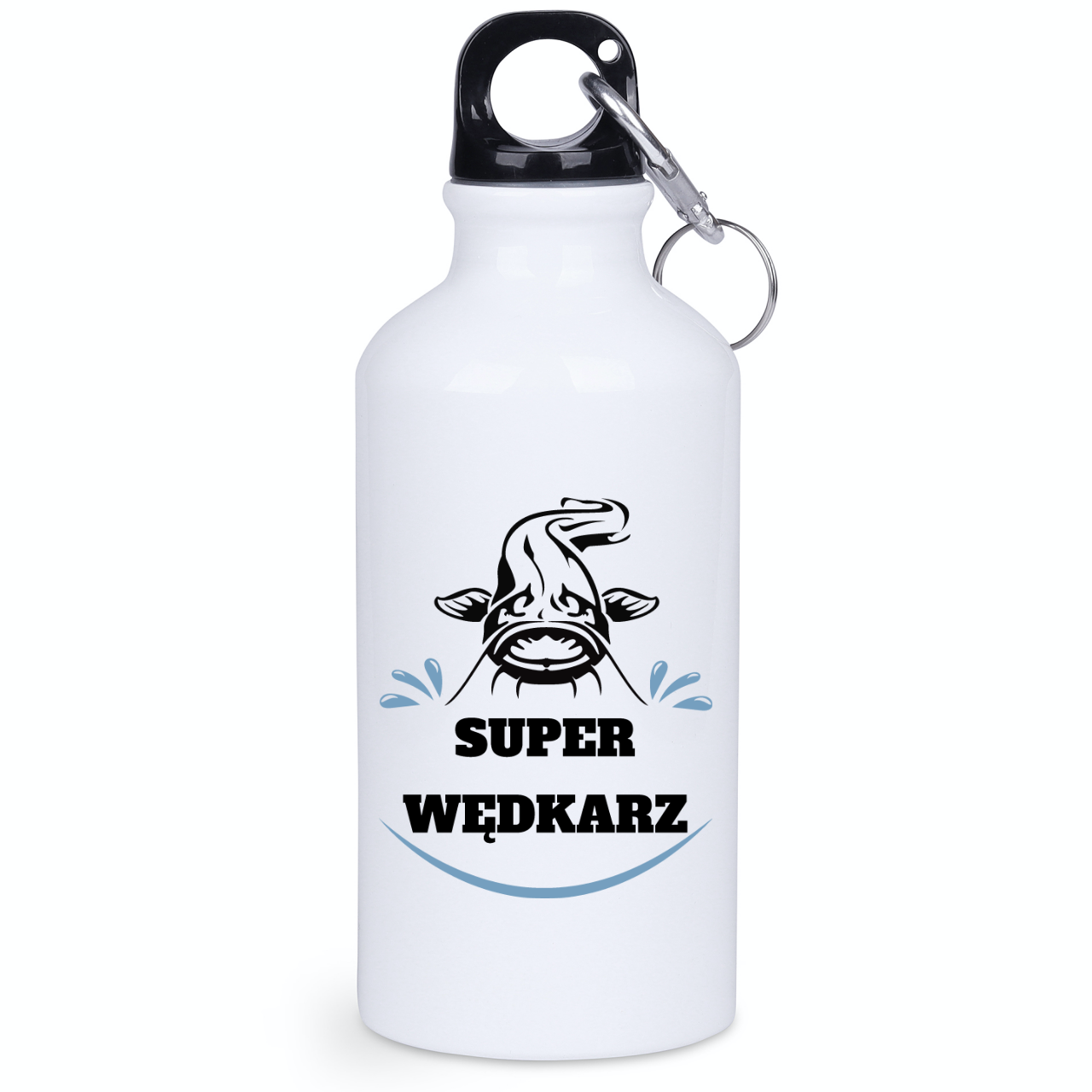 Bidon biały 400 ml z nadrukiem "Super Wędkarz" - wędkarstwo #7