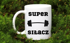 Kubek biały z nadrukiem „Super Siłacz” – na prezent, siłownia #3