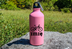 Butelka różowa 600 ml z grafiką roweru oraz imieniem do wyboru #4
