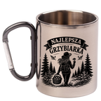 Kubek z czarnym karabińczykiem z nadrukiem „Najlepsza Grzybiarka” – na grzyby #3