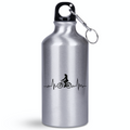 Butelka srebrna 400 ml z grafiką rowerowe EKG, linia życia – dla rowerzystki #2