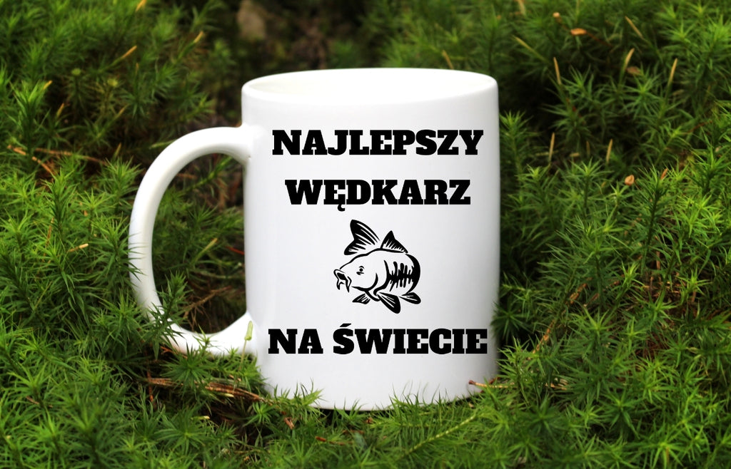 Kubek biały z nadrukiem: "Najlepszy wędkarz na świecie" - wędkarstwo #7