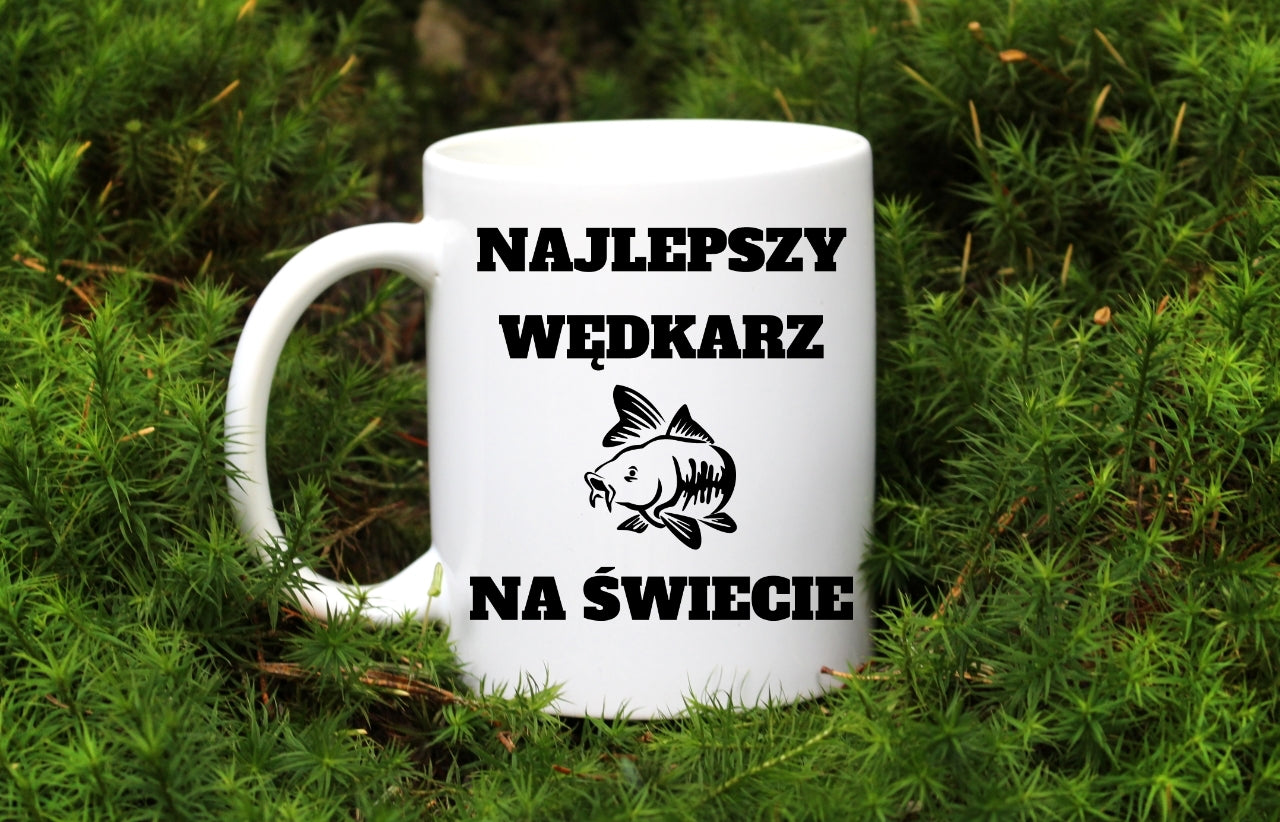 Kubek biały z nadrukiem: "Najlepszy wędkarz na świecie" - wędkarstwo #7