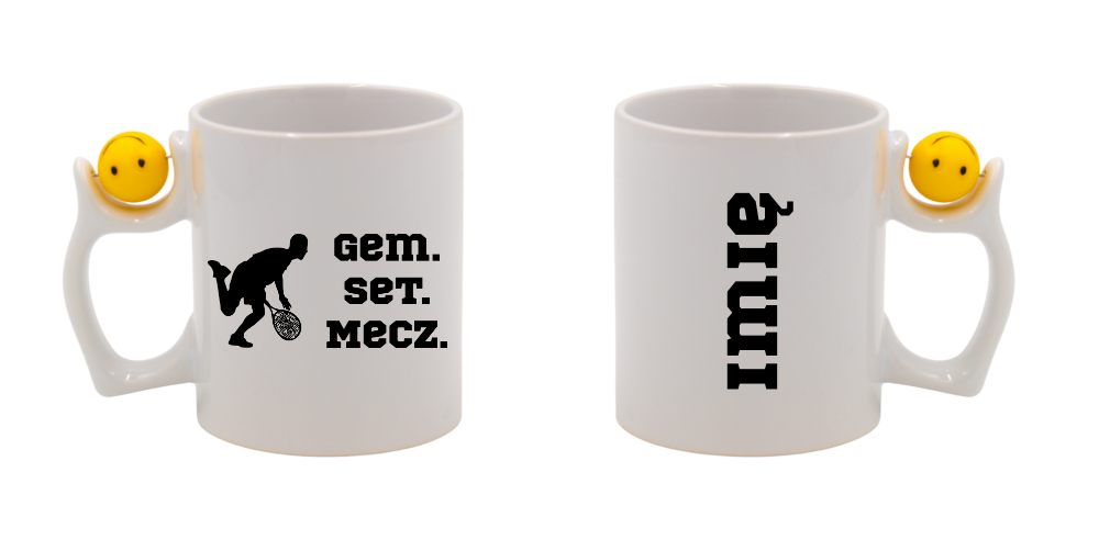 Kubek z piłką 330 ml z napisem "GEM SET MECZ" – męski #9