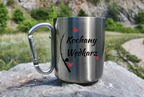 Kubek ze srebrnym karabińczykiem i nadrukiem "Kochany Wędkarz" #2