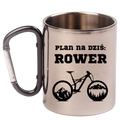 Kubek z czarnym karabińczykiem, nadrukiem „Plan na dziś: Rower” – dla rowerzysty #8
