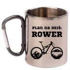 Kubek z czarnym karabińczykiem, nadrukiem „Plan na dziś: Rower” – dla rowerzysty #8