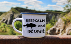 Kubek emaliowany biały z nadrukiem "KEEP CALM and IDŹ ŁOWIĆ" #6