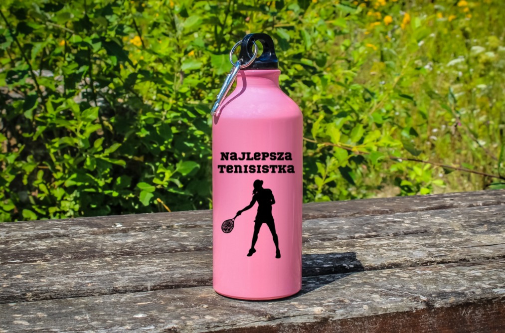 Butelka różowa 600 ml z napisem "NAJLEPSZA TENISISTKA" #2