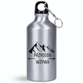 Butelka srebrna 400 ml z nadrukiem „Przygoda wzywa” - #5
