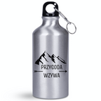 Butelka srebrna 400 ml z nadrukiem „Przygoda wzywa” - #5