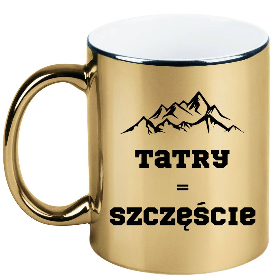 Kubek złoty z nadrukiem „Tatry = Szczęście” – góry, Zakopane, Podhale #4
