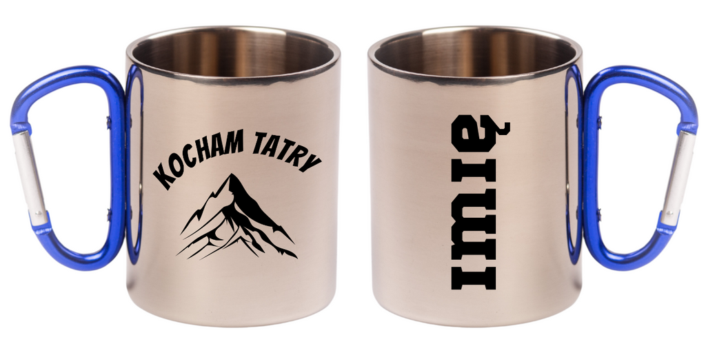 Kubek z niebieskim karabińczykiem i nadrukiem „Kocham Tatry” – góry #3
