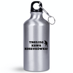 Butelka srebrna 400 ml z nadrukiem "Trening Kawa Koszykówka" #2