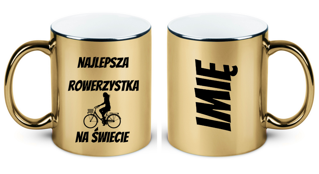 Kubek złoty z grafiką "Najlepsza rowerzystka na świecie" - dla rowerzystek #7