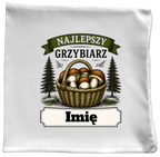 Poduszka prezent dla miłośnika grzybów z nadrukiem "Najlepszy Grzybiarz" z imieniem wyborów - grzyby #5
