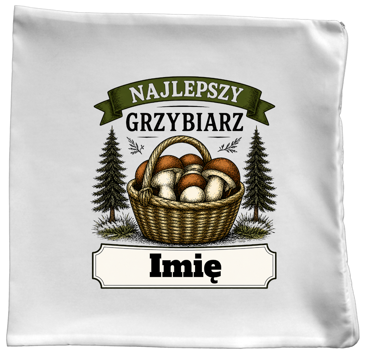 Poduszka prezent dla miłośnika grzybów z nadrukiem "Najlepszy Grzybiarz" z imieniem wyborów - grzyby #5