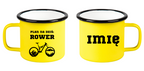 Kubek emaliowany żółty z nadrukiem "Plan na dziś: Rower" – rower #9