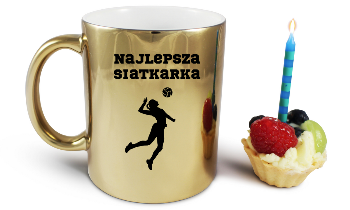 Kubek złoty z nadrukiem "Najlepsza Siatkarka" – siatkówka #5