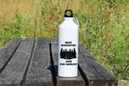 Butelka biała 800 ml z nadrukiem „Rzuć wszystko, jedź pod namiot” – camping, podróż #9