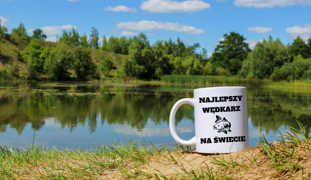 Kubek biały z nadrukiem: "Najlepszy wędkarz na świecie" - wędkarstwo #7