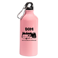 Butelka różowa 600 ml z nadrukiem „Gdzie zaparkujesz, tam jest dom” – camping, przygoda, podróż #4
