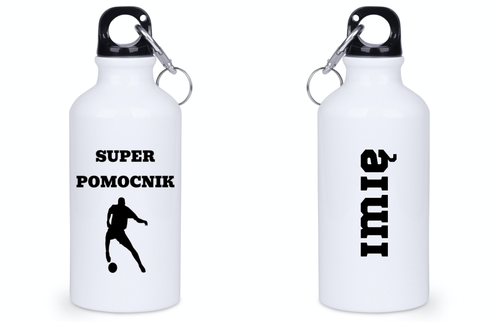 Bidon biały 400 ml z napisem "Super Pomocnik" – piłka nożna #4