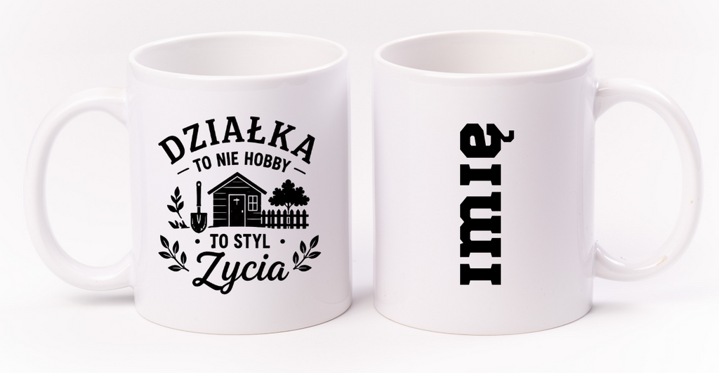 Kubek biały z nadrukiem „Działka to nie hobby, to styl życia” – ogród, działka #8