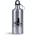 Bidon srebrny 500 ml na rower z grafiką roweru i dowolnym imieniem #1