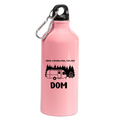 Butelka różowa 600 ml z nadrukiem „Gdzie zaparkujesz, tam jest dom" - camping, przygoda, podróż #3