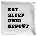 Poduszka z nadrukiem "Eat Sleep Gym Repeat" – siłownia #6