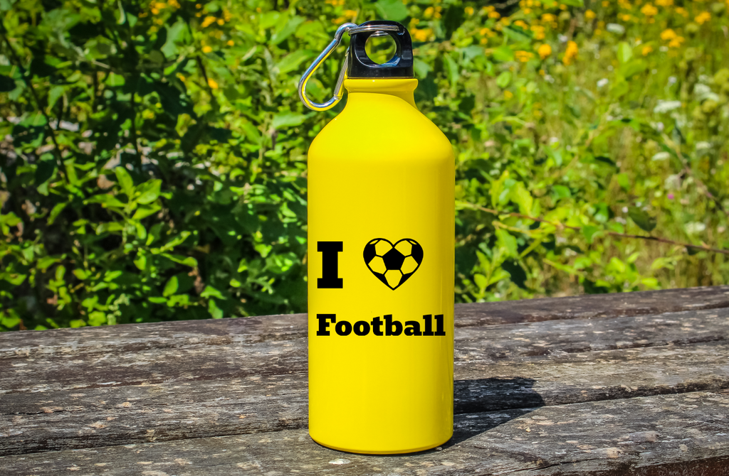 Bidon żółty 600 ml dla kibica piłki nożnej z napisem "I love Football" #10
