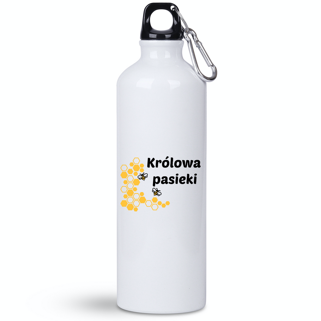 Bidon biały 800 ml z nadrukiem „Królowa pasieki” – pszczelarstwo #9